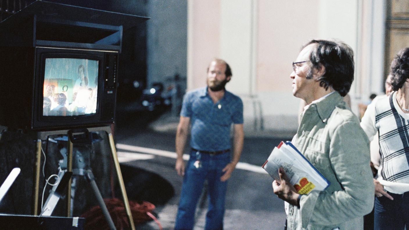 Estate sera — in primo piano Marco Blaser. Rancate, 1978