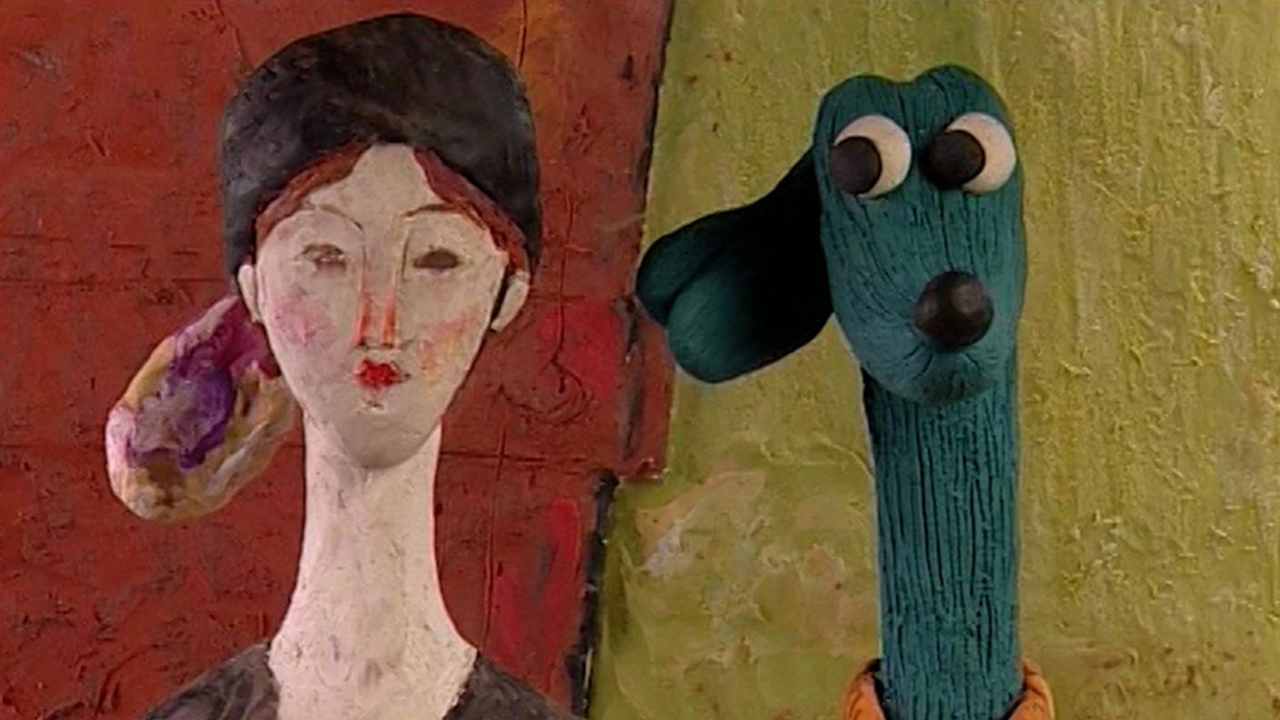 Il cane Peo interpreta le opere di Amedeo Modigliani