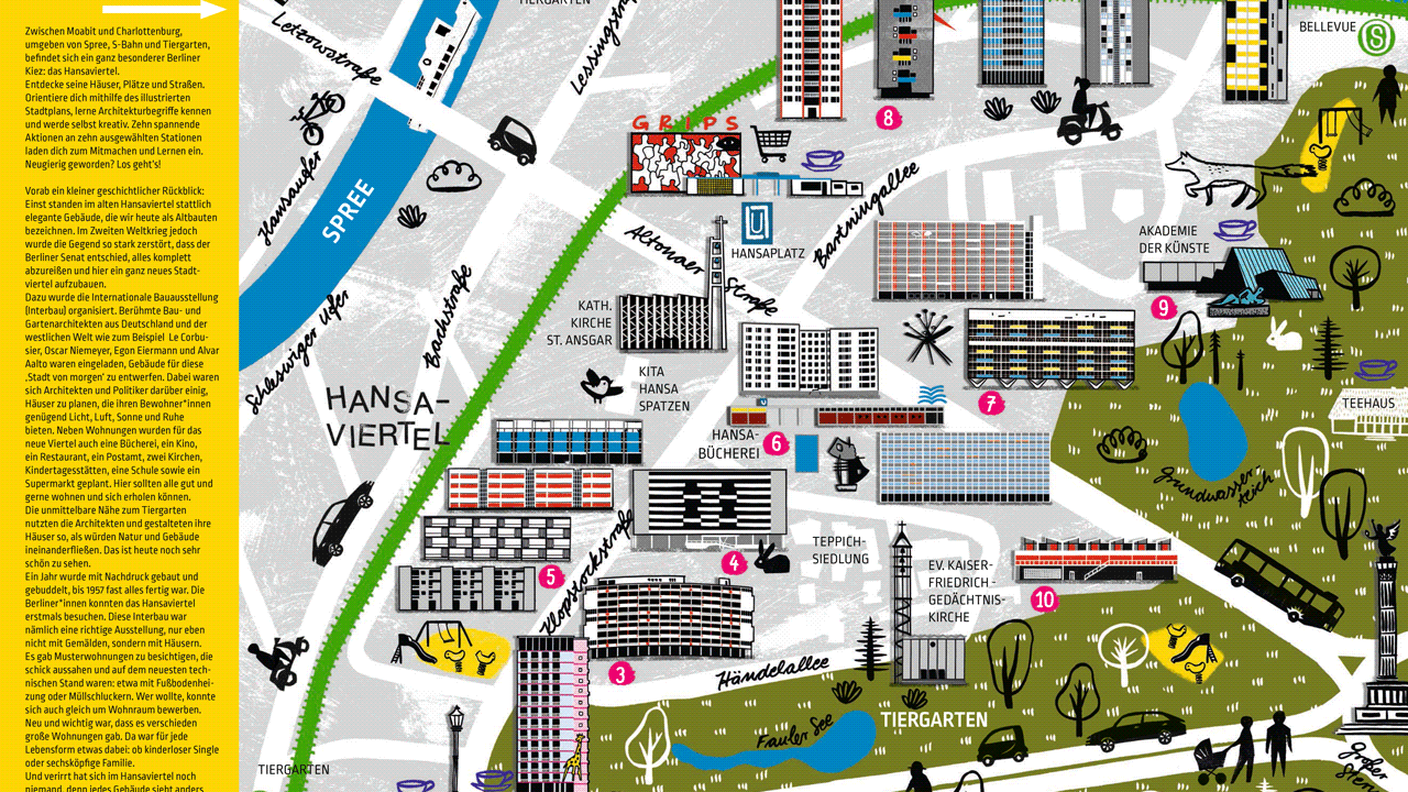 Mappa del quartiere Hansaviertel a Berlino