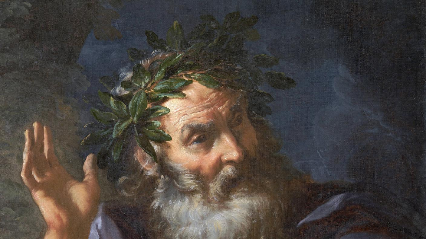 Secondo la tradizione e l'iconografia antica, Omero era considerato cieco. La cecità era simbolo di saggezza e doti profetiche, e permetteva al poeta di essere più ricettivo all'ispirazione divina attraverso gli "occhi dell'anima" 