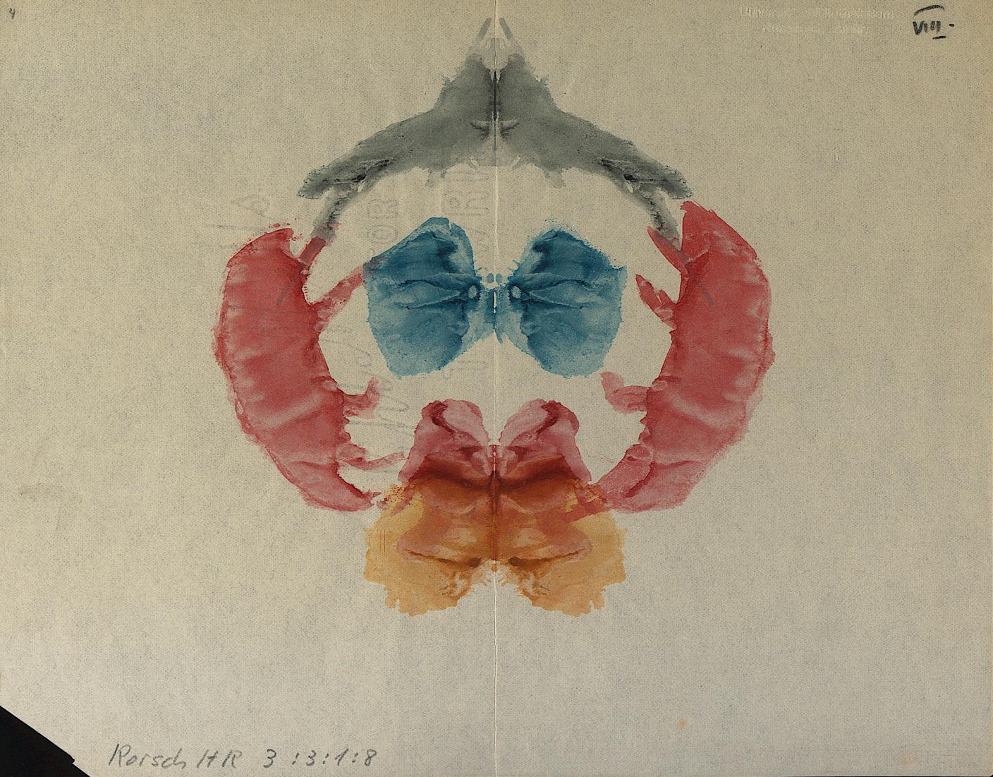 Disegno preliminario dell'ottava tavola di Rorschach, Hermann Rorschach, 1917–1918