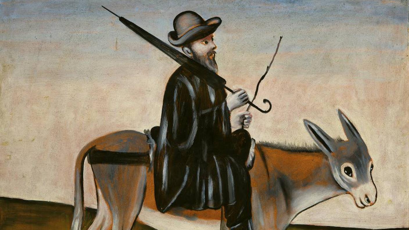 NIKO PIROSMANI, DOCTOR ON A JACKASS, The Collection of Shalva Amiranashvili Museum of Fine Arts of Georgia, Georgian National Museum, Tbilisi