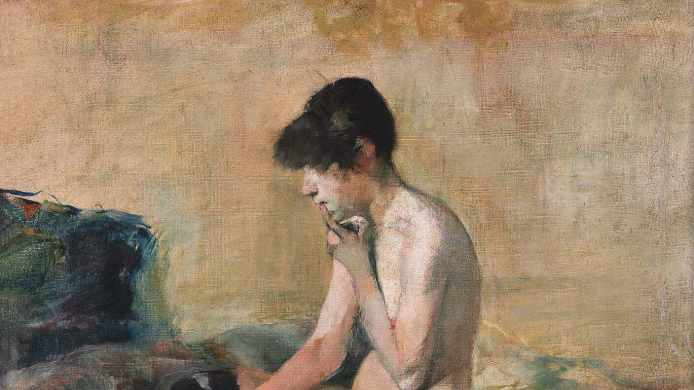 Henri de Toulouse-Lautrec, Étude de nu, femme assise sur un divan, 1882