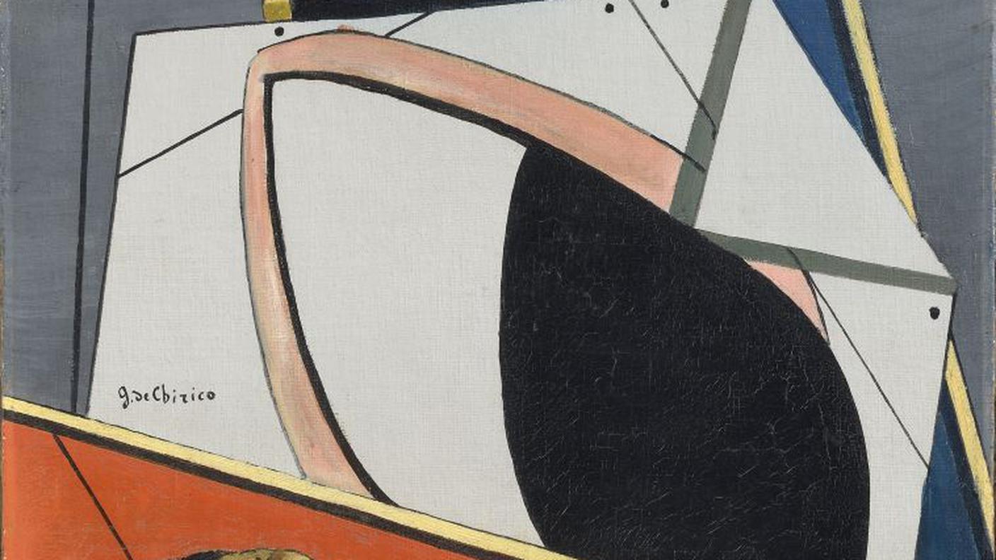 Giorgio de Chirico, Le salut de l’ami lointain (Il saluto dell’amico lontano), 1916. Palazzo Maffei Fondazione Carlon, Verona (dettaglio)