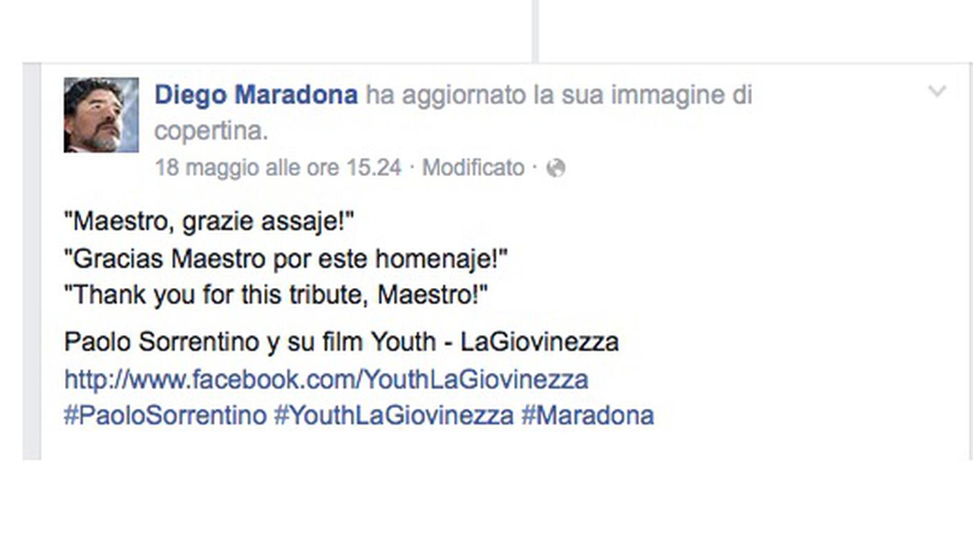 Il ringraziamento di Maradona