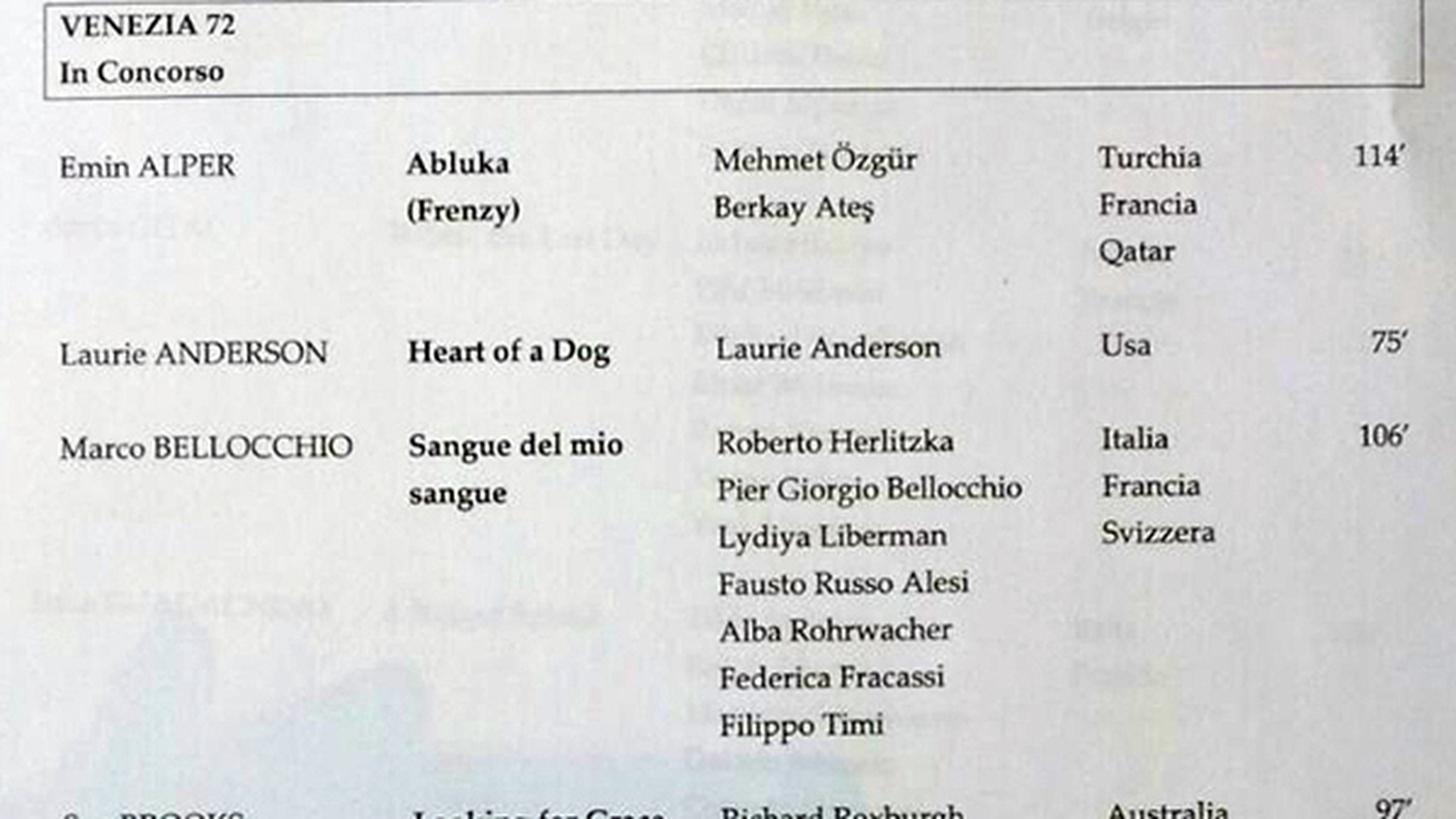 Programma Venezia pagina 1