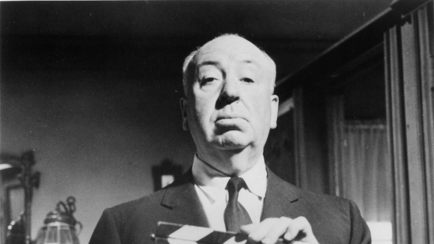 Alfred Hitchcock sul set di Psycho