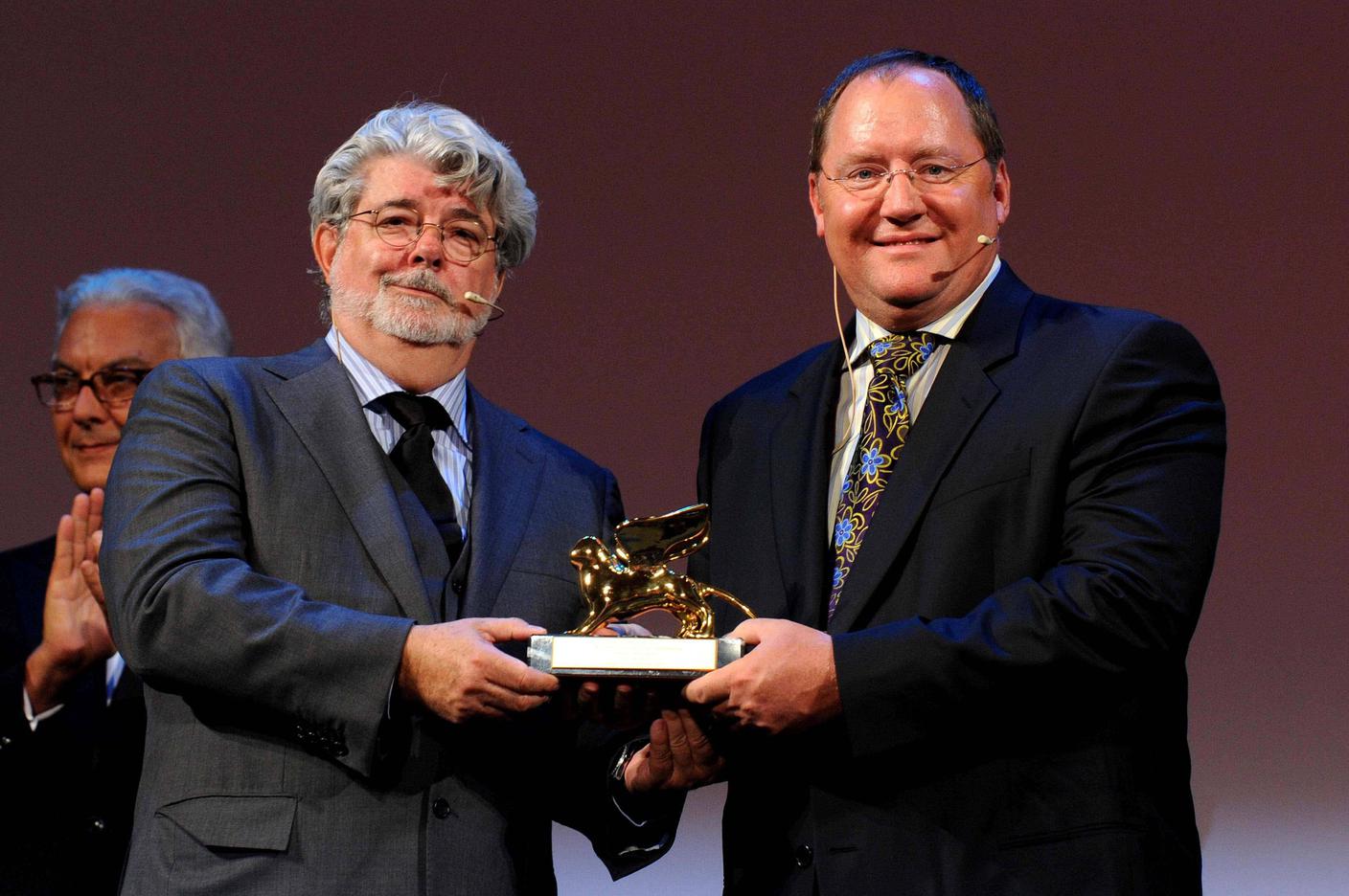 George Lucas e John Lasseter con il Leone d'oro a Venezia, 2009