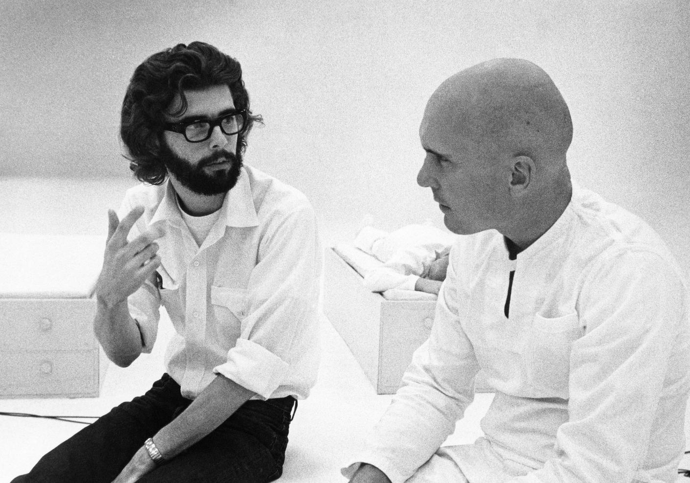 con George Lucas sul set di L'uomo che fuggì dal futuro, 1971