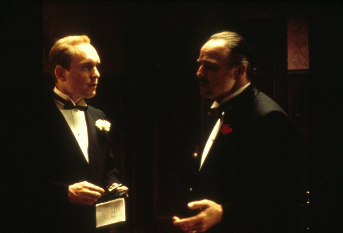 con Marlon Brando in Il padrino, 1972