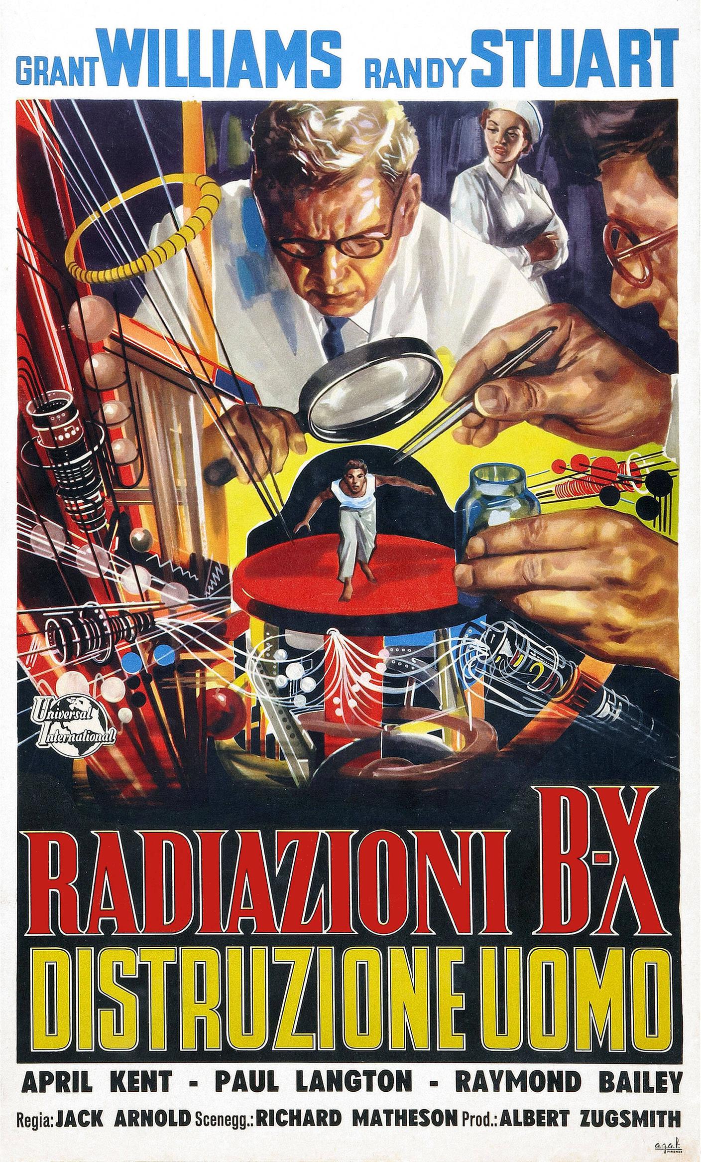 Locandina dell'adattamento cinematografico "Radiazioni B-X Distruzione Uomo", 1957