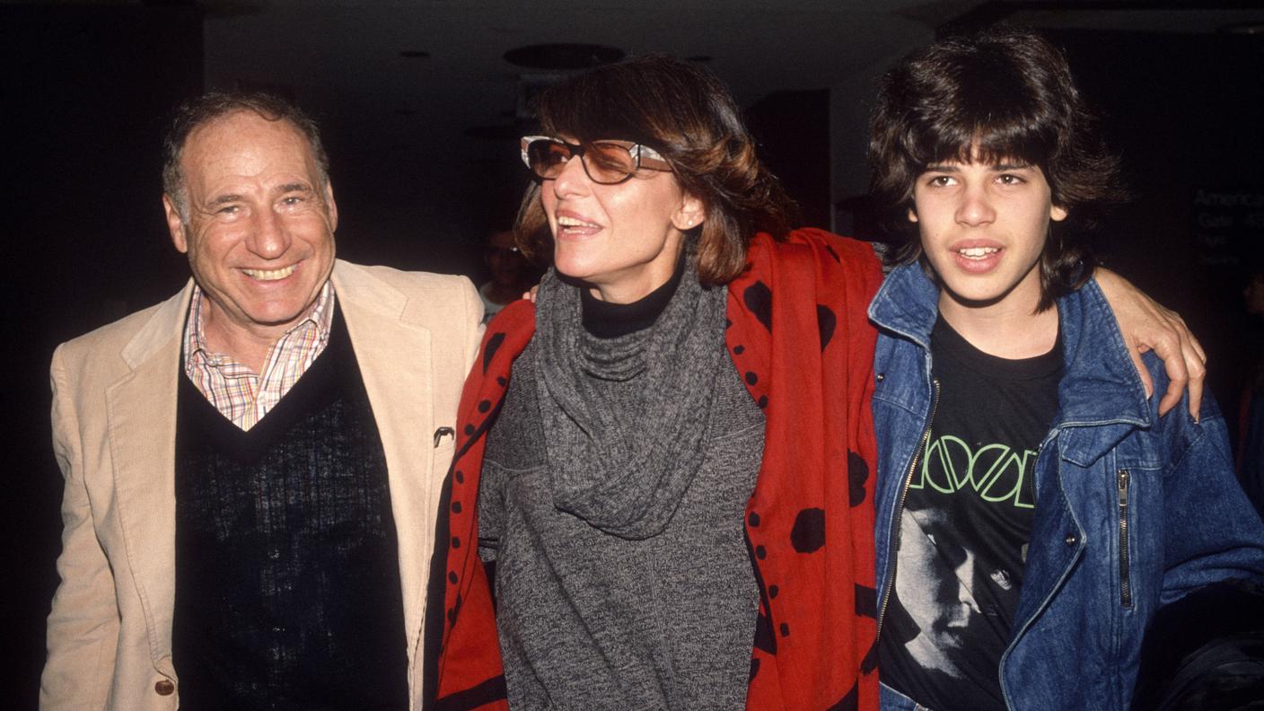 Mel Brooks con Max Bancroft e il figlio Max, 1985