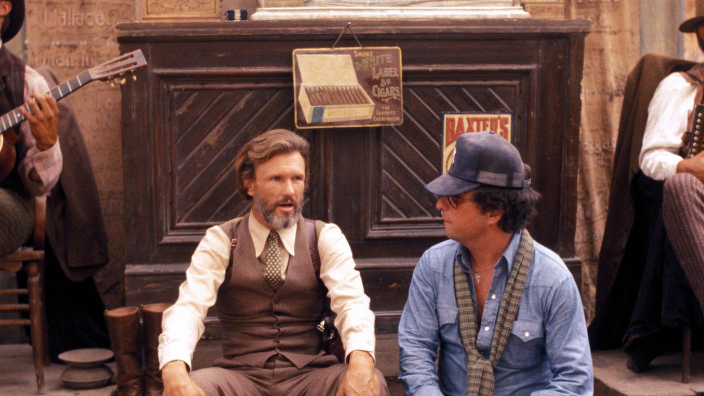 Con Kris Kristofferson sul set di "I cancelli del cielo", 1980
