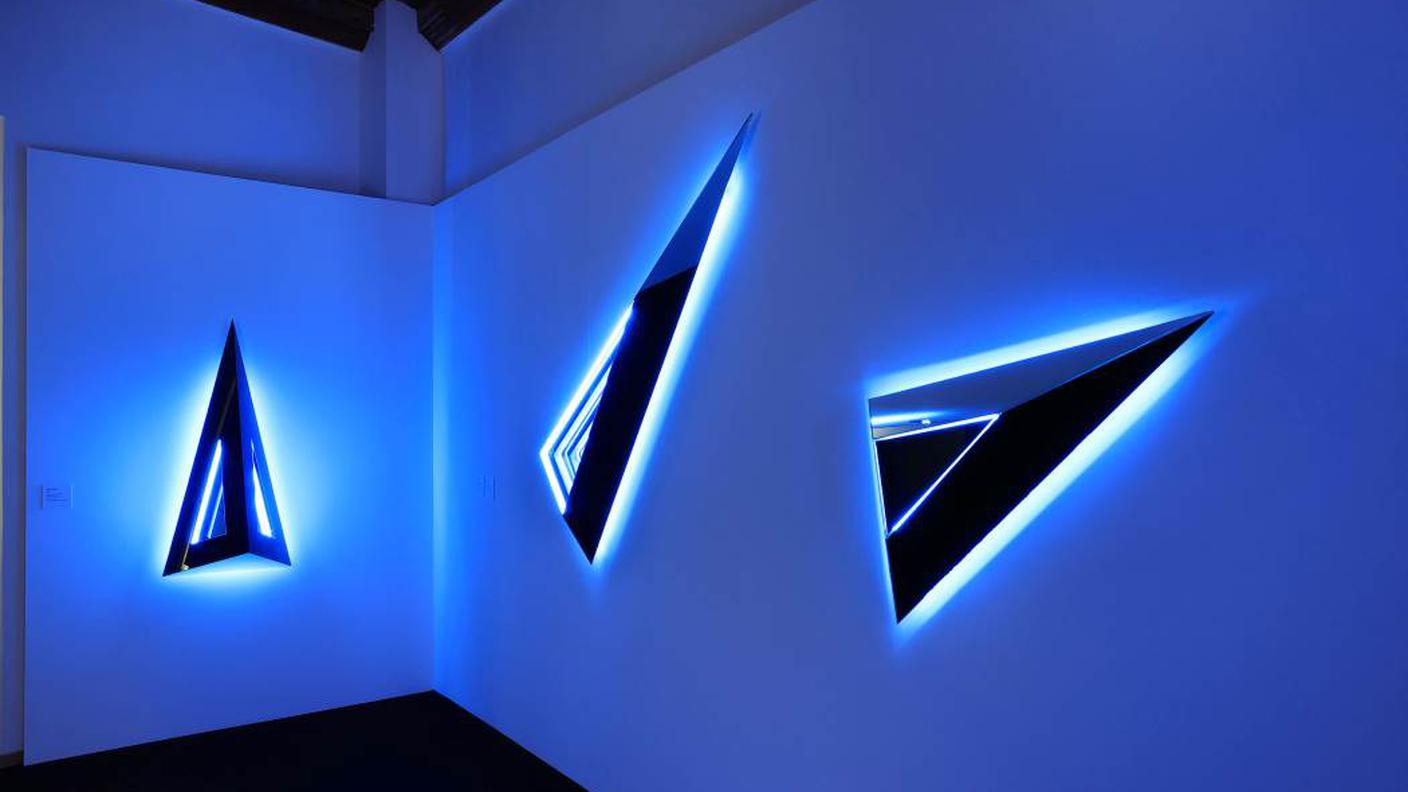 Allestimento mostra 'Nanda-Vigo. Alfabeto Cosmogonico', Museo Comunale d'Arte Moderna Ascona