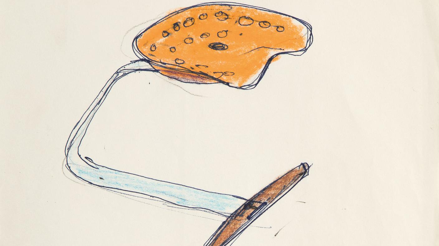 A. e P. G. Castiglioni, Mezzadro, schizzo preparatorio, 1957