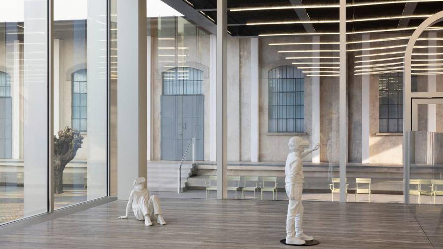 Veduta della mostra “Useless Bodies” di Elmgreen & Dragset. Fondazione Prada, Milano