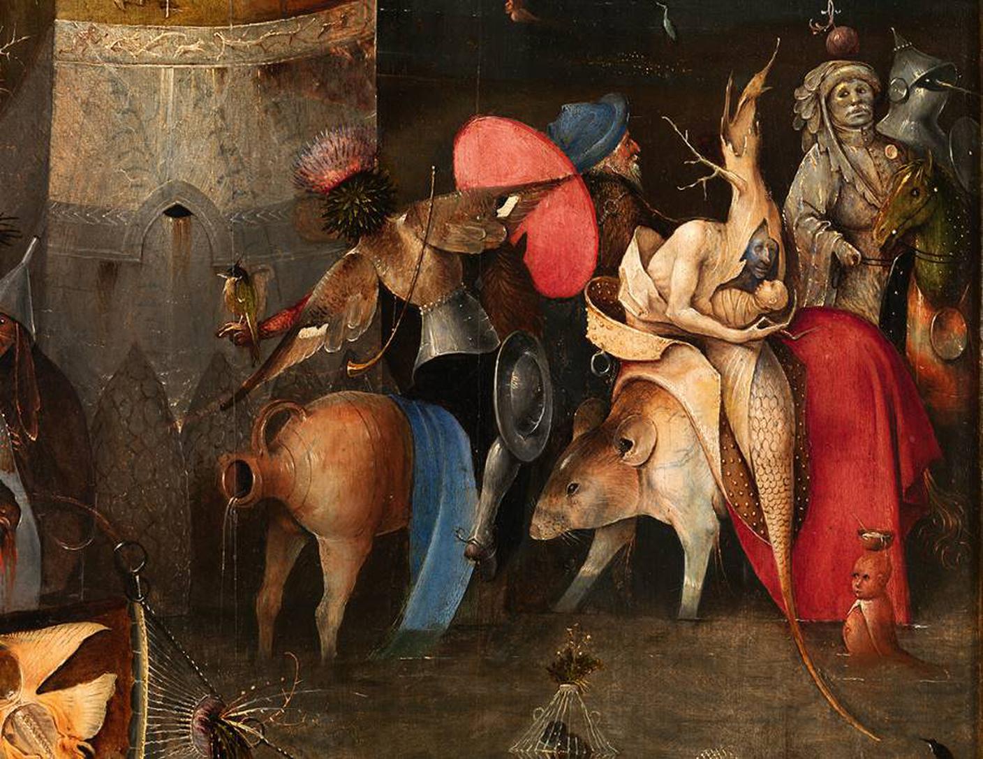 Hieronymus Bosch, Trittico delle Tentazioni di sant’Antonio (particolare), 1500 circa. Lisbona, Museu Nacional de Arte Antiga