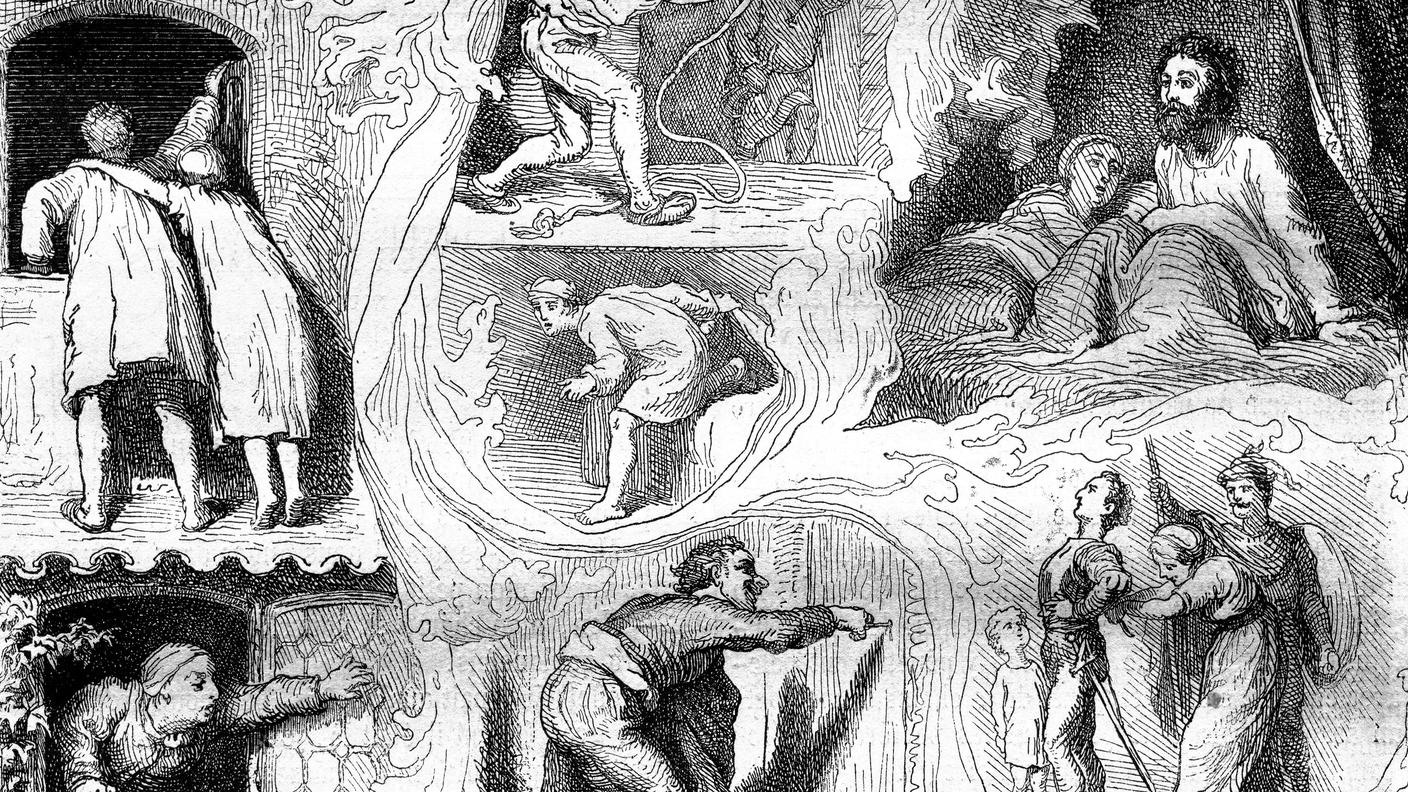 Storia della secchia rapita, incisione ottocentesca