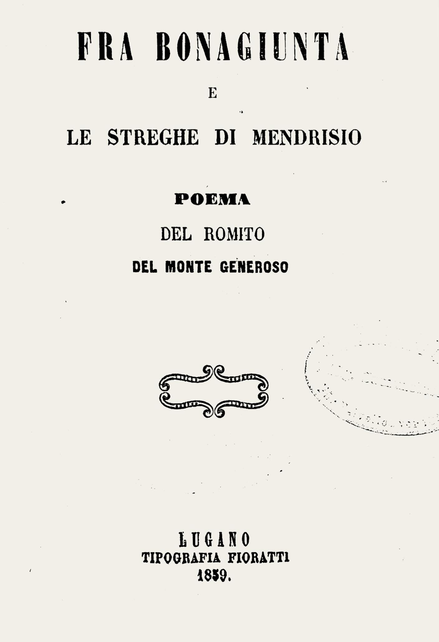 Fra Bonagiunta e le streghe di Mendrisio, 1859