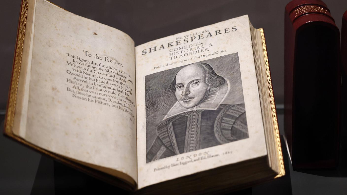 Una copia del First Folio di William Shakespeare