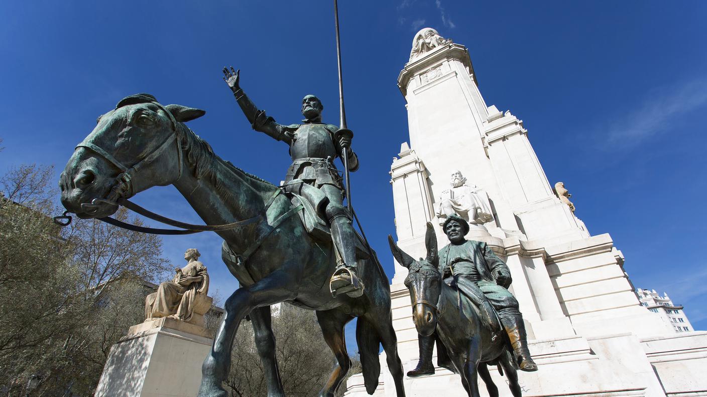 La statua di Don Chisciotte e Sancio Panza a Madrid, 2019