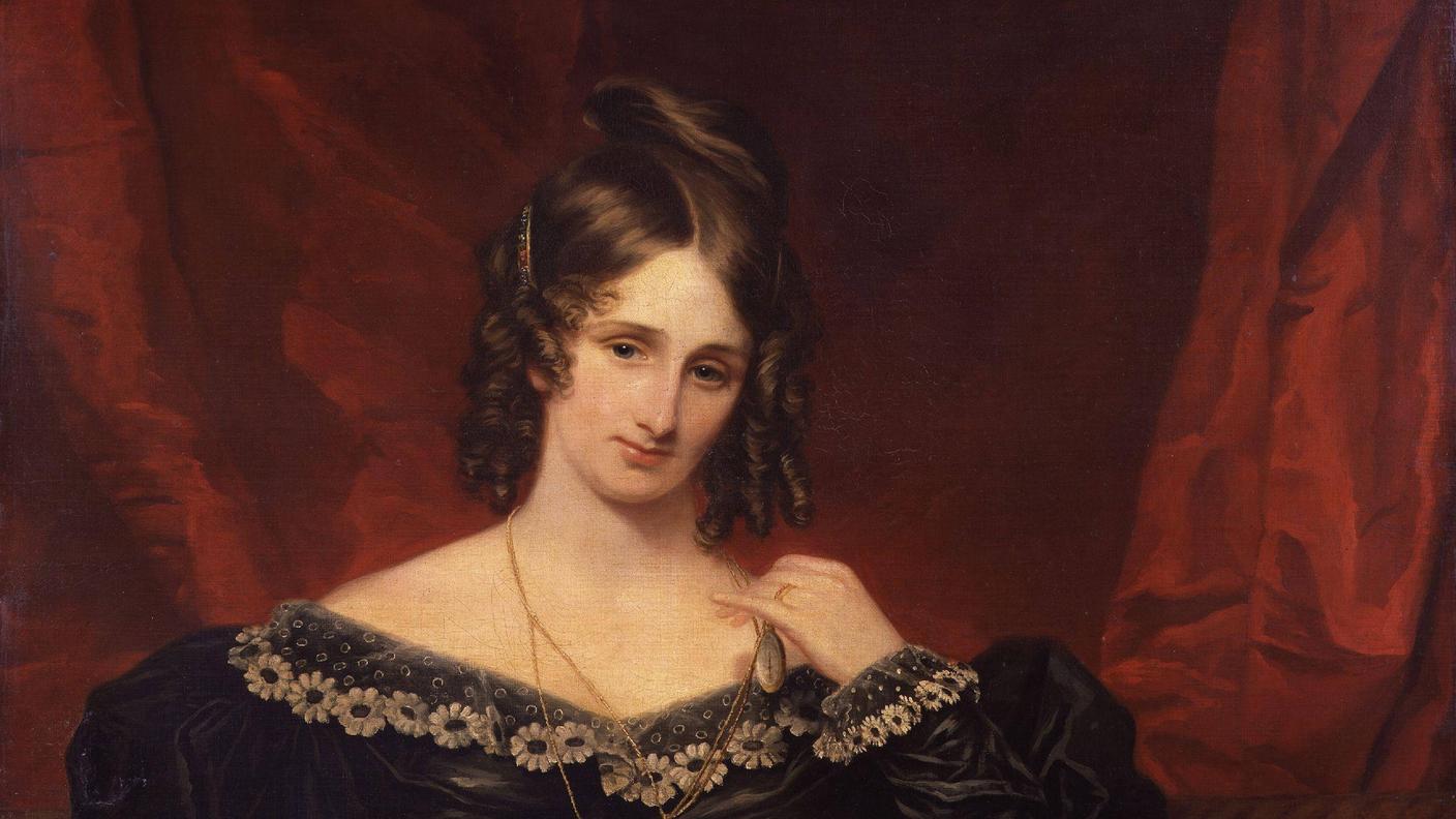Mary Shelley ritratta da Samuel John Stump, 1831