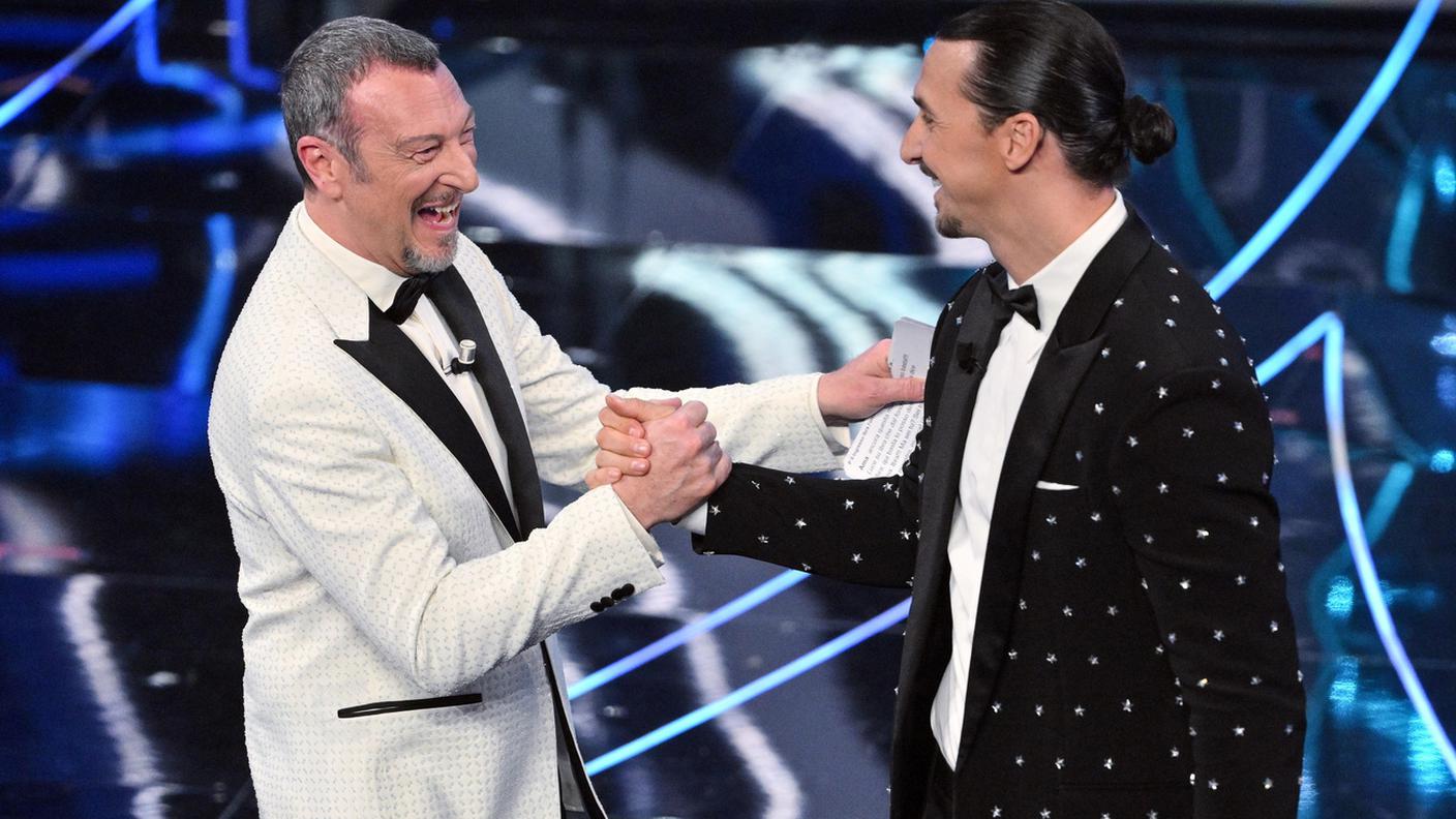 Festival di Sanremo - Amadeus e Ibrahimovic