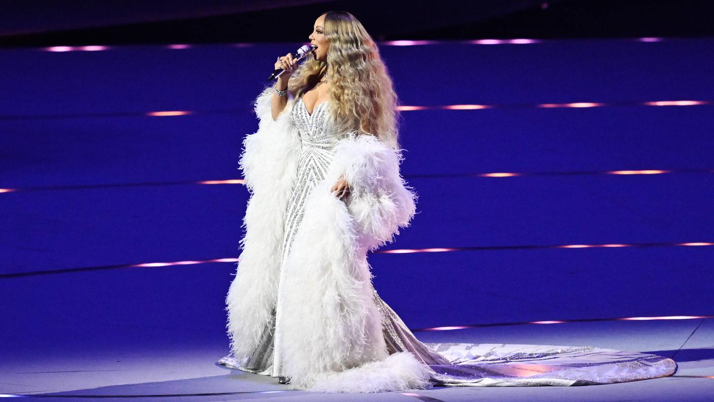 Mariah Carey durante l'inaugurazione di Milano-Cortina 26