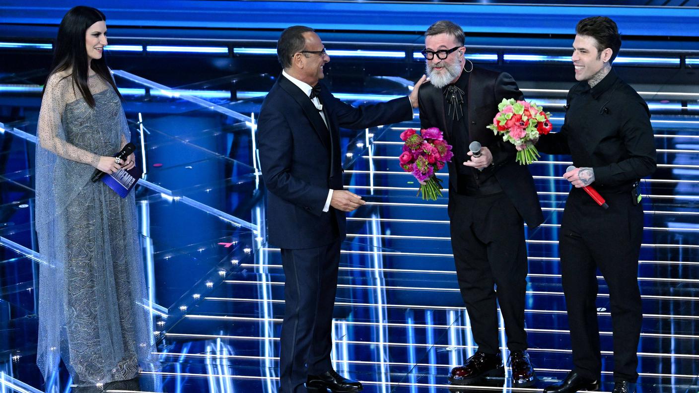 Fedez e Masini (a destra) sono nella prima Top 5 del Festival