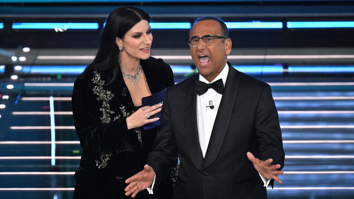 Laura Pausini e Carlo Conti