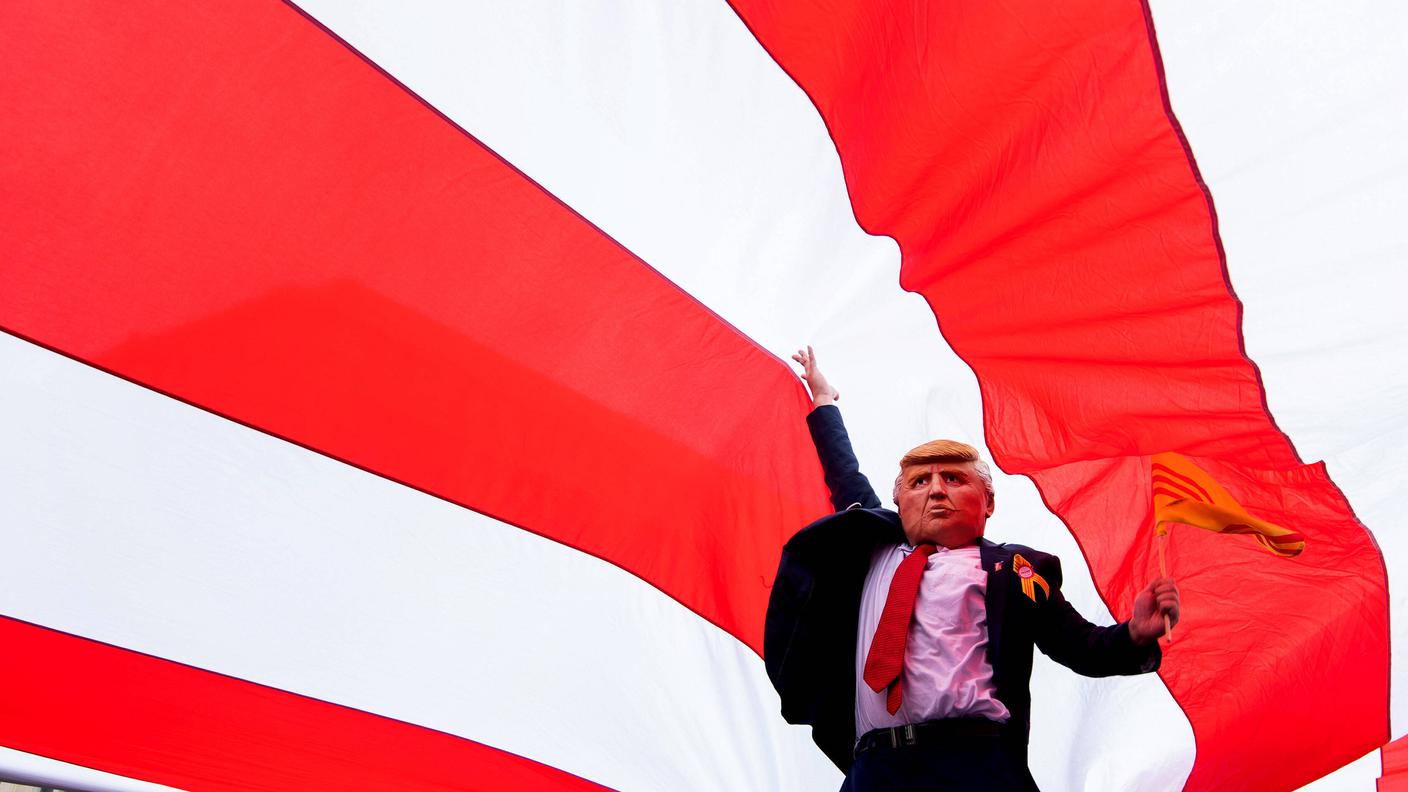 Sostenitore di Donald Trump durante una manifestazione, Washington, 2020