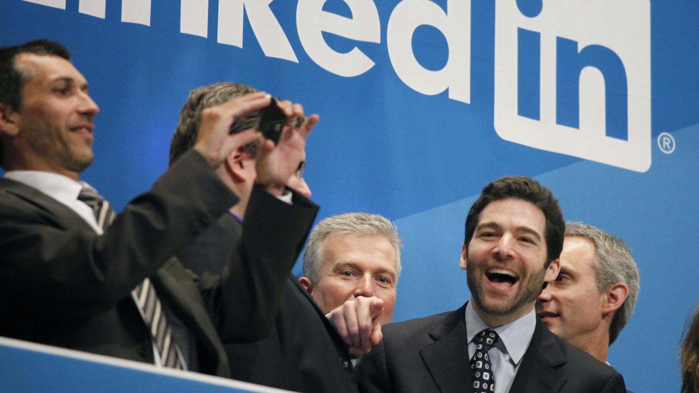 Il giorno della quotazione di Linkedin alla Borsa di New York, 2011