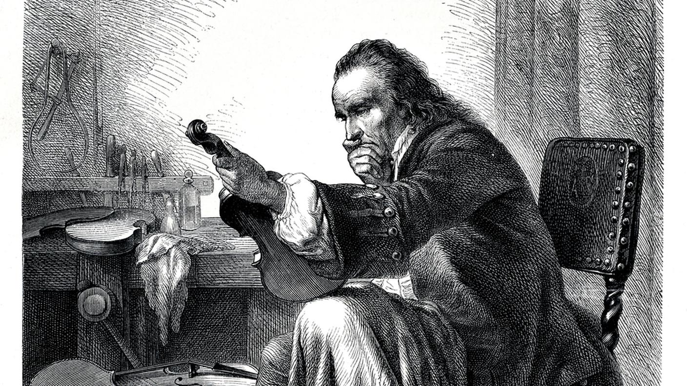 Antonio Stradivari, illustrazione tratta da "Das Buch Der Welt" (1868).