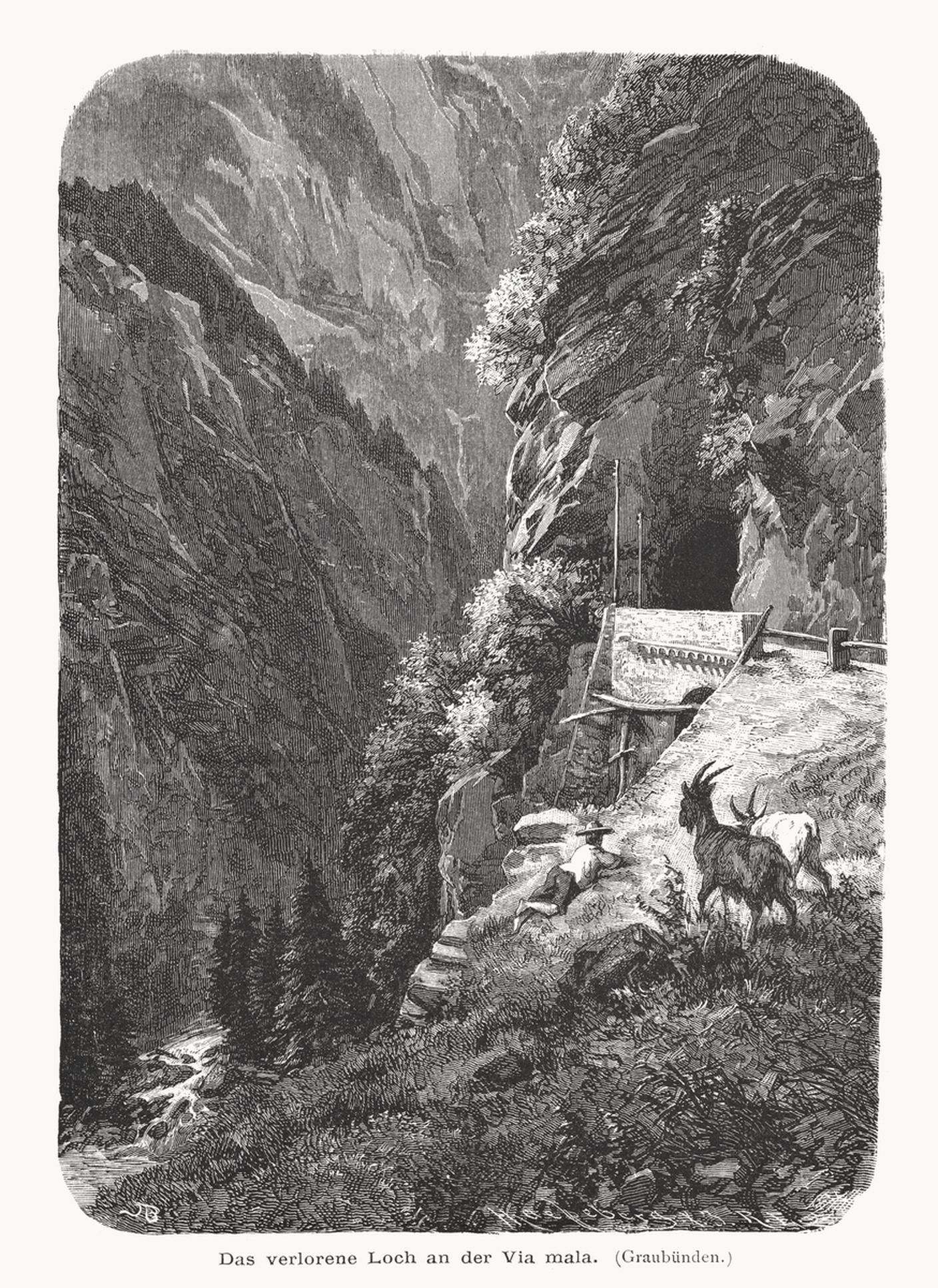 iStock-Viamala, Cantone dei Grigioni, Svizzera, incisione xilografica, pubblicata nel 1877.jpg