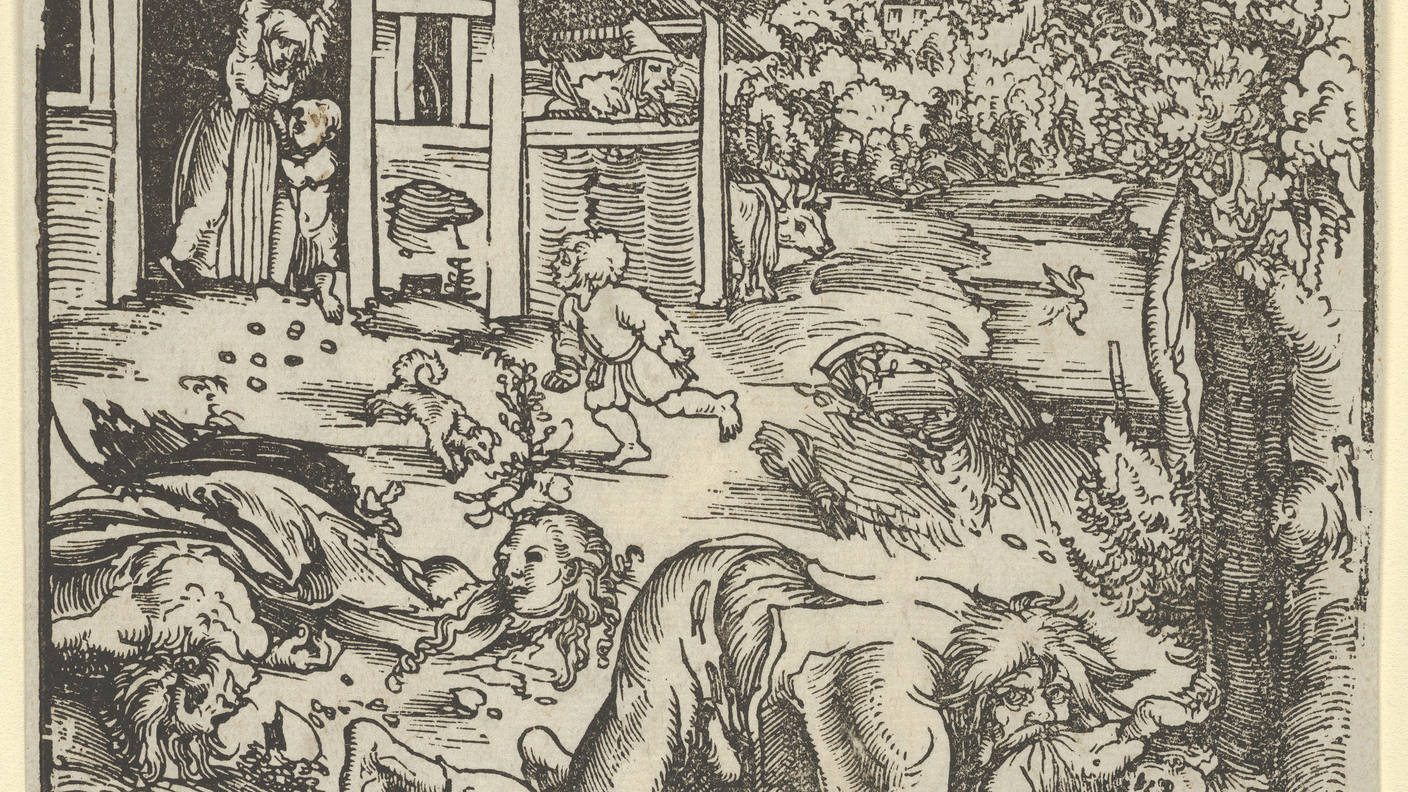 Lupo mannaro di Lucas Cranach il vecchio, 1512 circa, incisione, Gotha, Herzogliches Museum.png