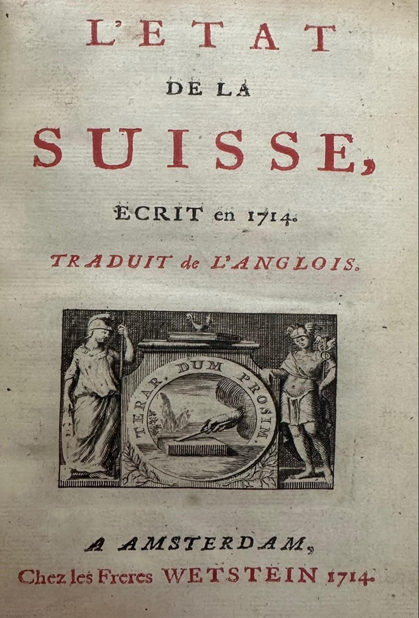 Frontespizio della traduzione francese del libro “An Account of Switzerland” .jpg