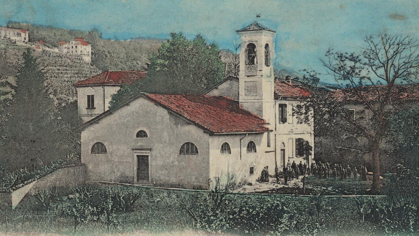 La chiesa di San Pietro di Stabio nel 1900 circa