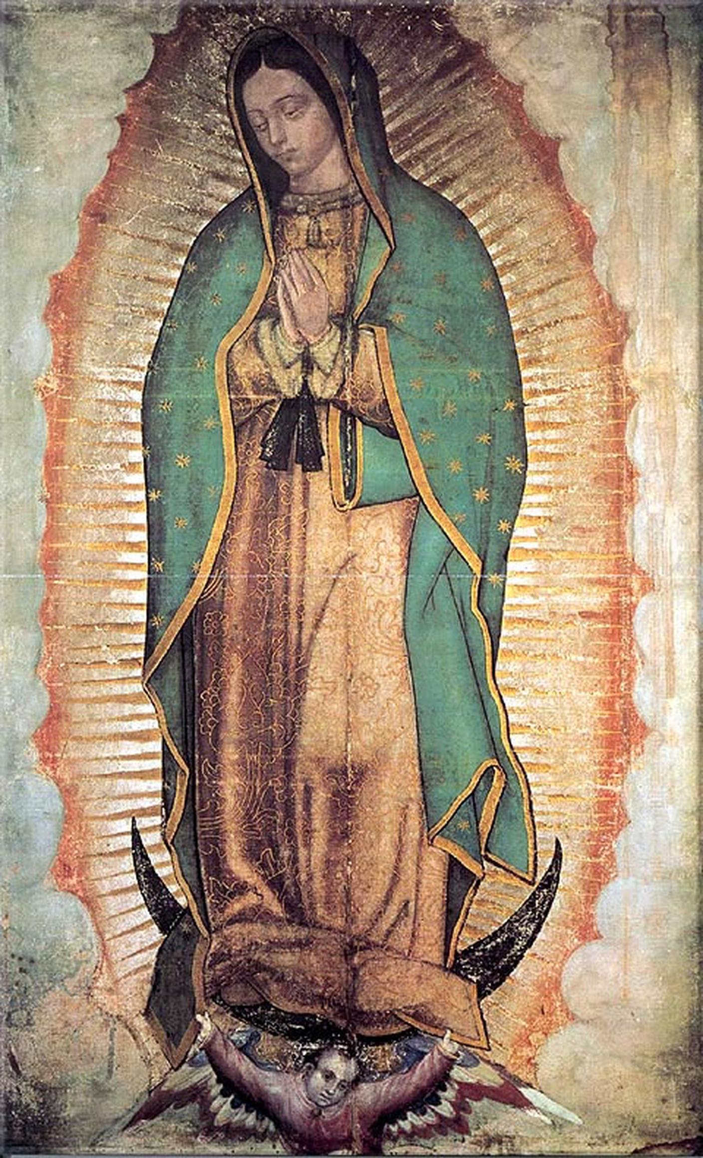 Immagine della Virgen de Guadalupe sulla tilma di Juan Diego. 
