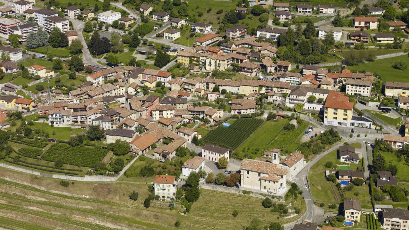 Veduta del villaggio di Castello, nei pressi di Mendrisio.