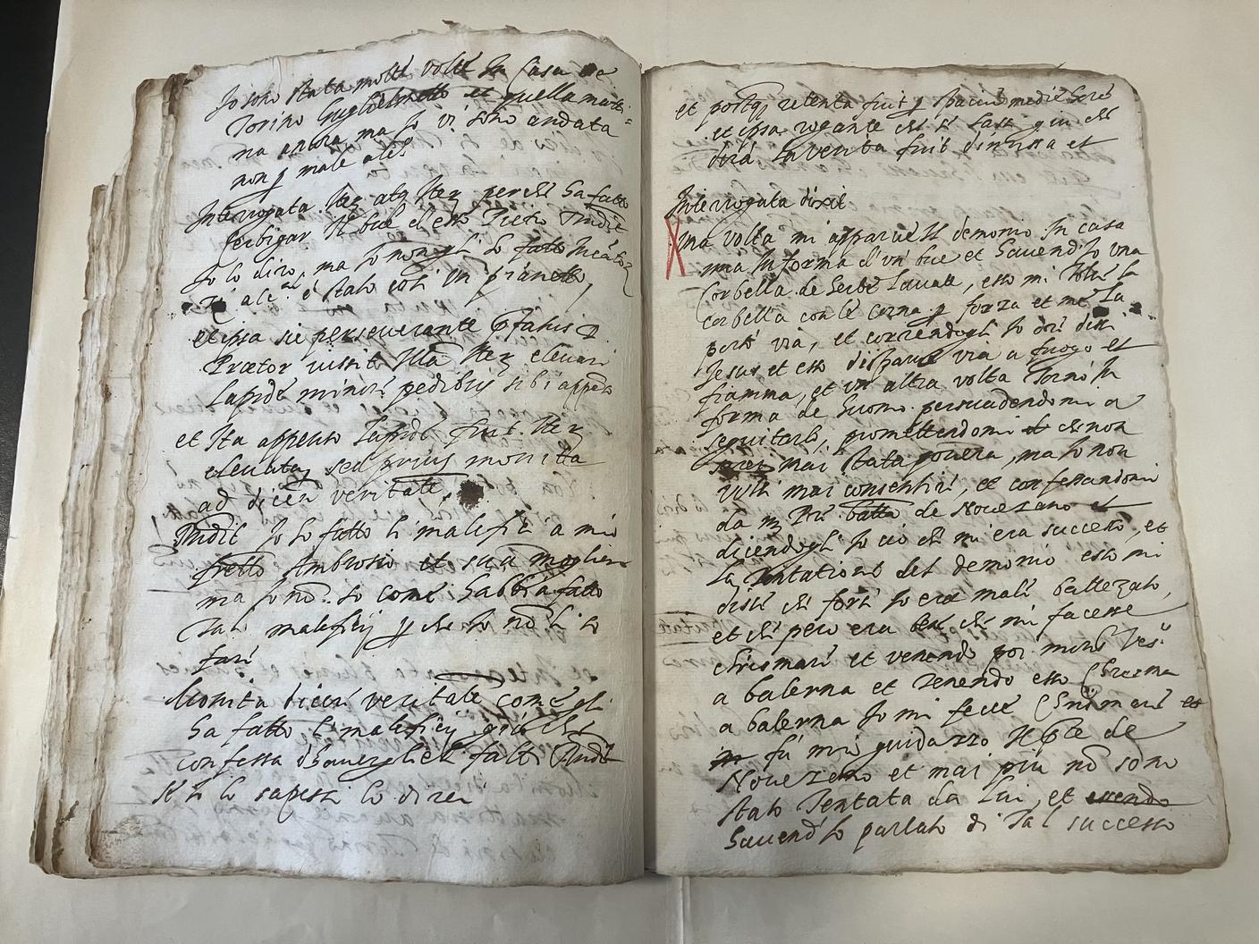 Pagina manoscritta del verbale del processo a Barbara Fontana.