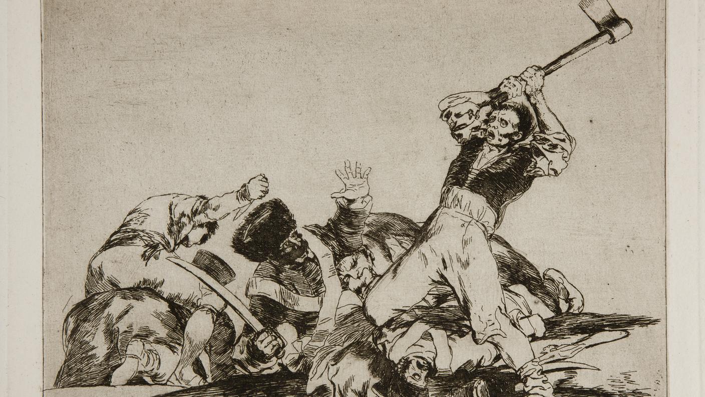 Francisco Goya, I disastri della guerra, tavola n. 3, prima edizione, Real Academia de Bellas Artes de San Fernando, Madrid (1863).