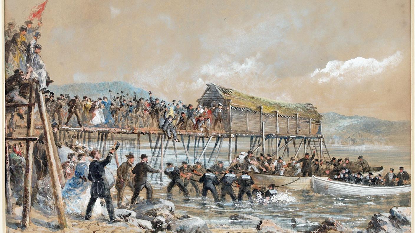 Arrivo del cavo transatlantico a Heart's Content (Terranova), Robert Charles Dudley, 1866.