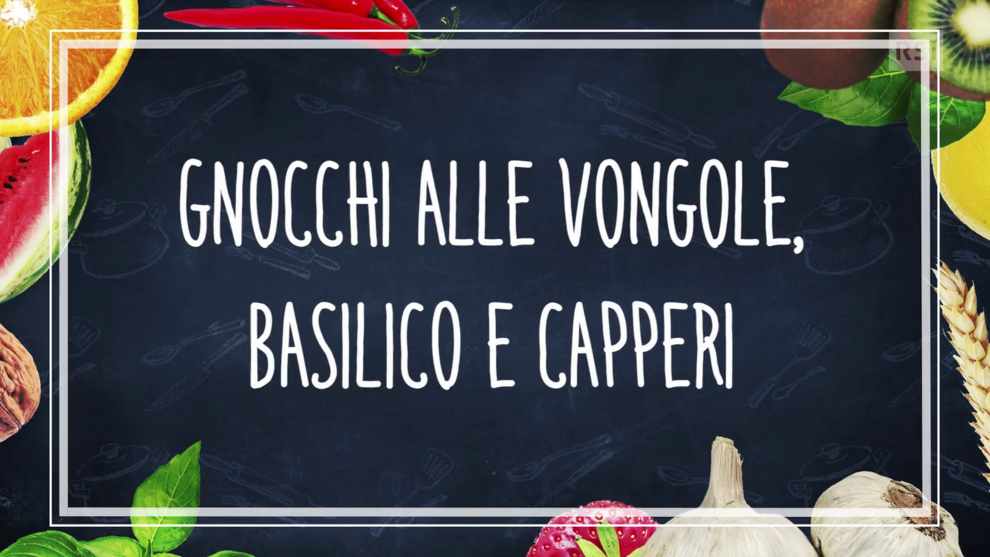 Ricetta in breve - Gnocchi alle vongole, basilico e polvere di capperi