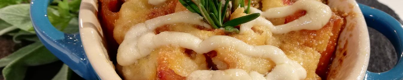 Mezze maniche con polpettine vegetali e cremoso di anacardi 