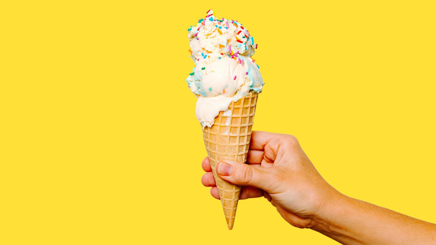 gelato, goloso, dolce, cono