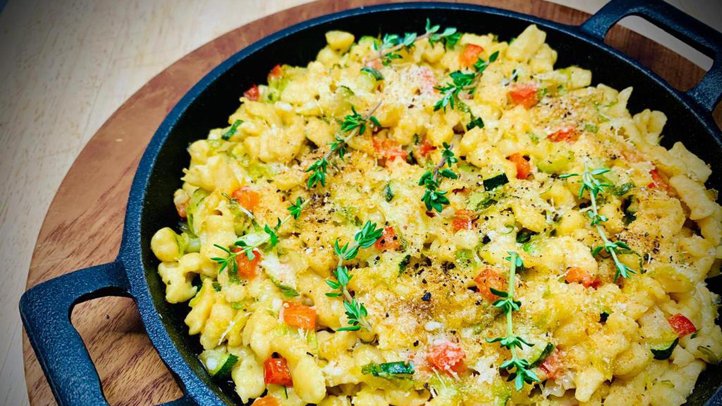Spätzli di ceci gratinati