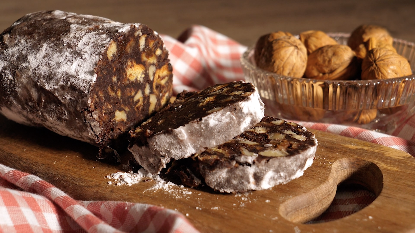 Salame al cioccolato con panettone