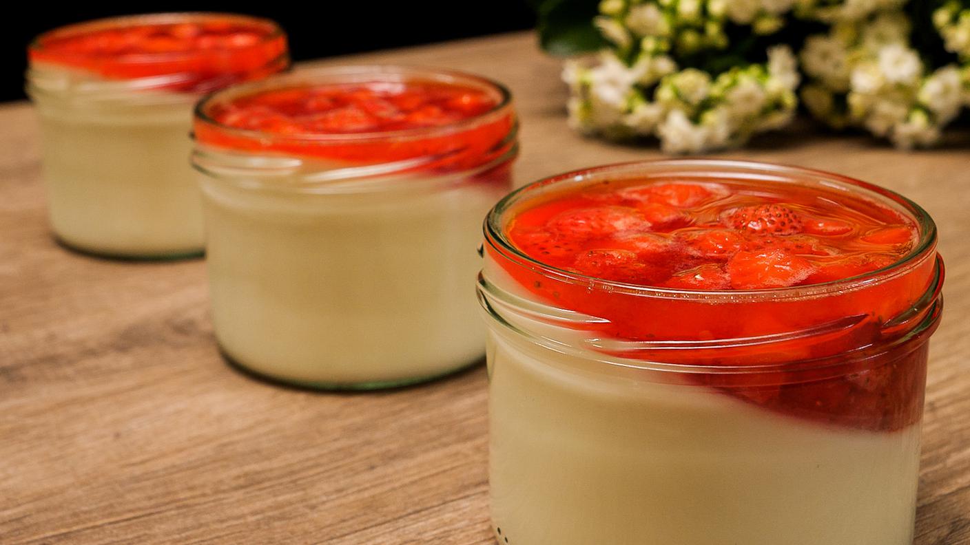 Panna cotta allo sciroppo di fiori di sambuco