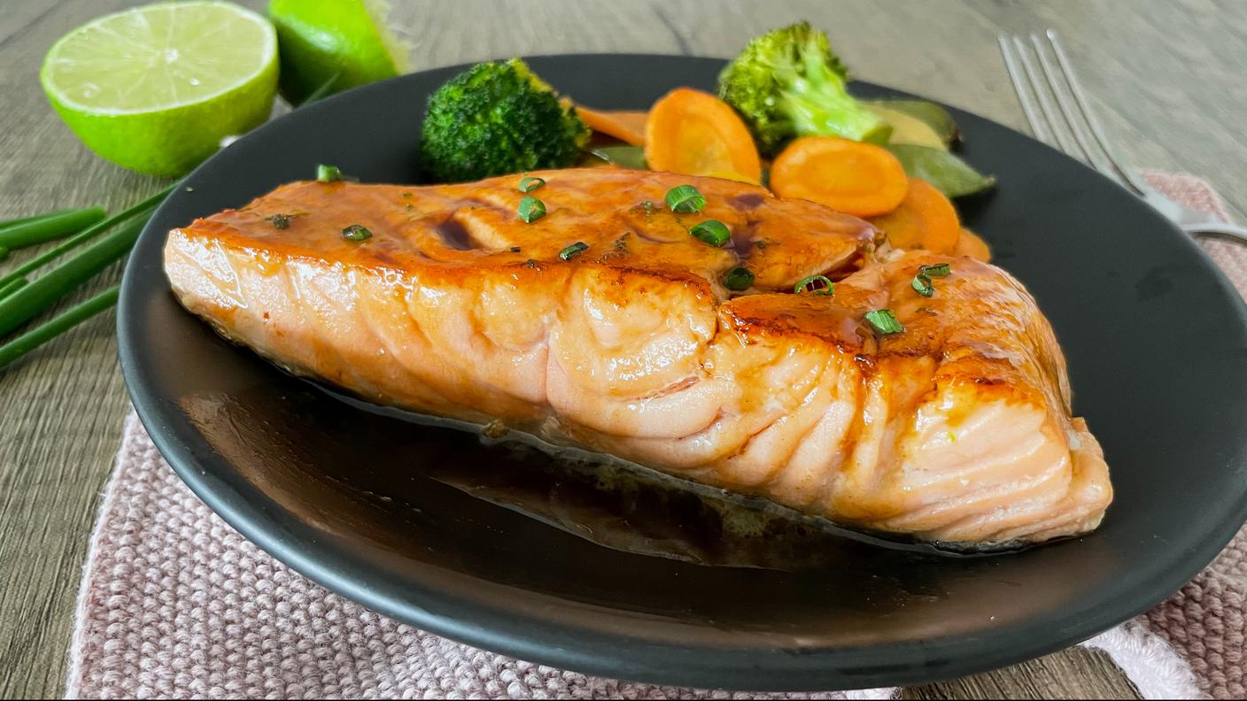 Salmone caramellato al miele