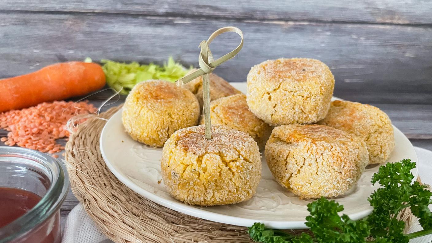 Polpette di lenticchie rosse alla canapa